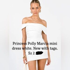Princess Polly Marcia Off-Shoulder White Mini Dress
